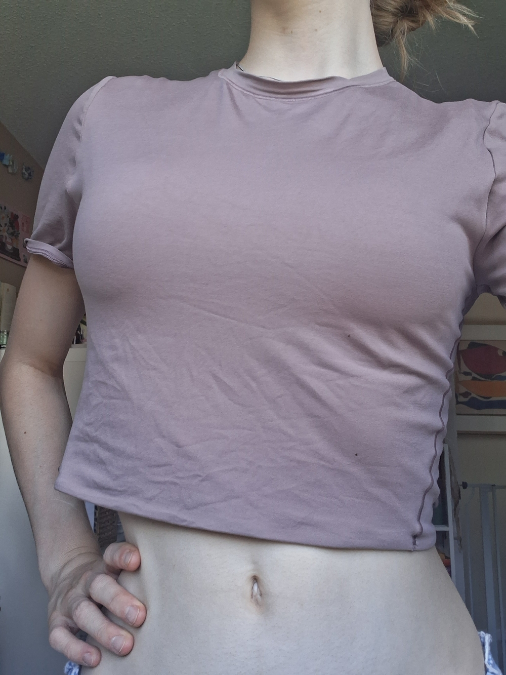 Women's Lululemon Dusty Mauve Short Sleeve Crop Top